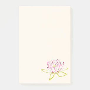 Lotus Flower / Vatten Lily Illustration Post-it Block