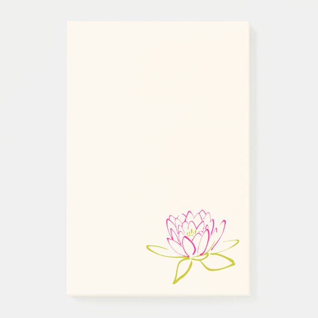 Lotus Flower / Vatten Lily Illustration Post-it Block (Framsida)
