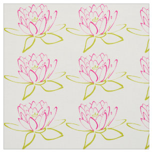 Lotus Flower / Vatten Lily Illustration Tyg
