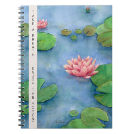 Lotus Flower Watercolor Anteckningsbok