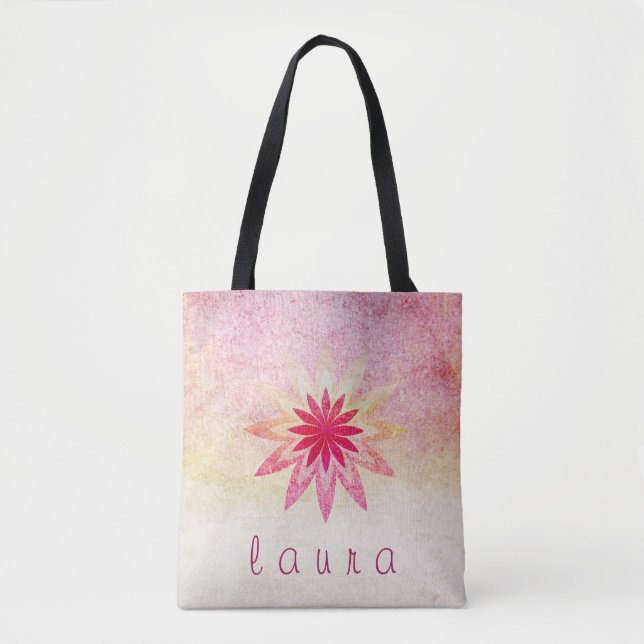 Lotus Flower Watercolor Bröllop Bride Tygkasse (Framsida)