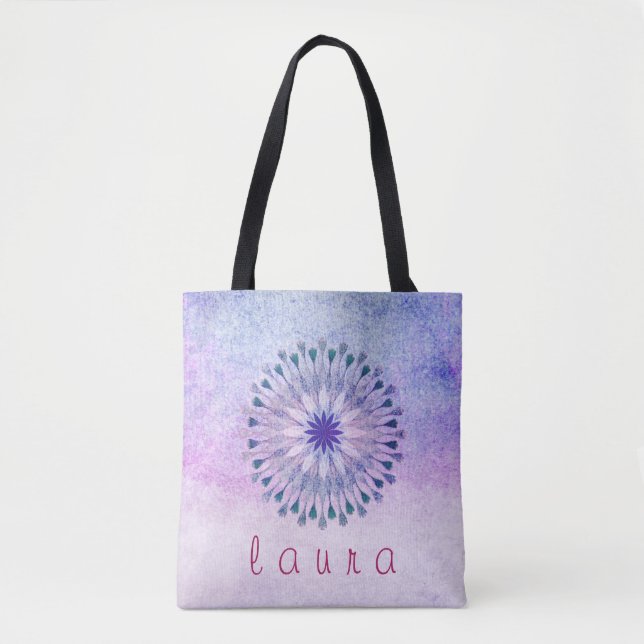 Lotus Flower Watercolor Bröllop Bride Tygkasse (Framsida)