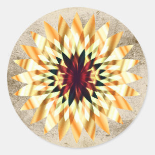 Lotus Flower Watercolor Guld Logotyp Healing Yoga Runt Klistermärke