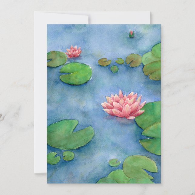 Lotus flower watercolor inbjudningar (Framsida)