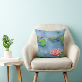 Lotus flower watercolor kudde