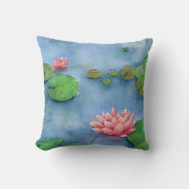 Lotus flower watercolor kudde