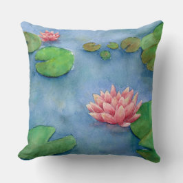 Lotus flower watercolor kudde
