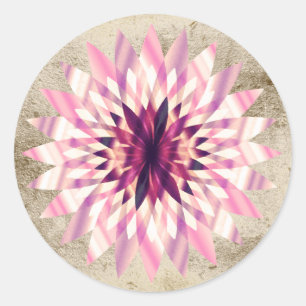 Lotus Flower Watercolor Lila Logotyp Healing Yoga Runt Klistermärke