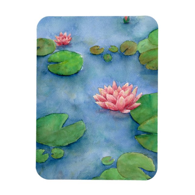 Lotus flower watercolor magnet (Vertikal)