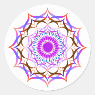 Lotus Flower Watercolor Mandala Healing Yoga Runt Klistermärke