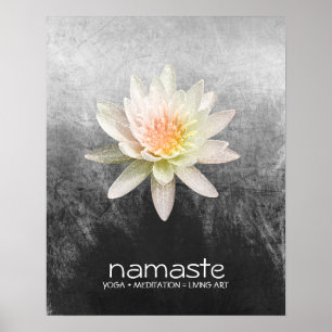 Lotus Flower Watercolor Namaste Yoga Meditation Poster