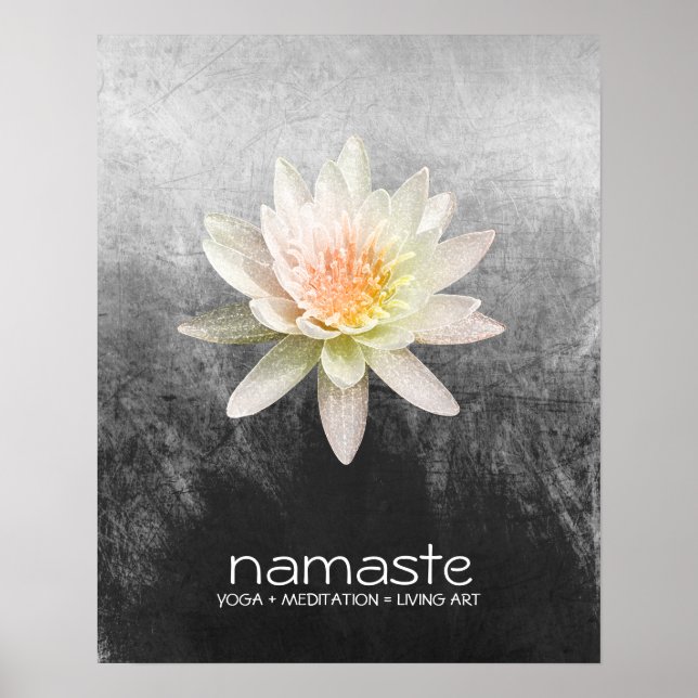Lotus Flower Watercolor Namaste Yoga Meditation Poster (Framsidan)