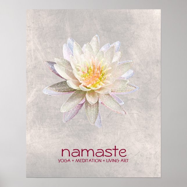 Lotus Flower Watercolor Namaste Yoga Meditation Poster (Framsidan)