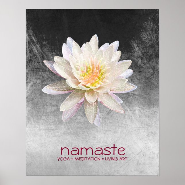 Lotus Flower Watercolor Namaste Yoga Meditation Poster (Framsidan)