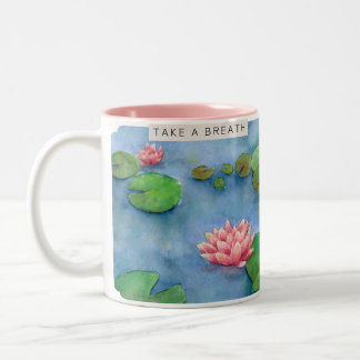 Lotus flower watercolor Två-Tonad mugg