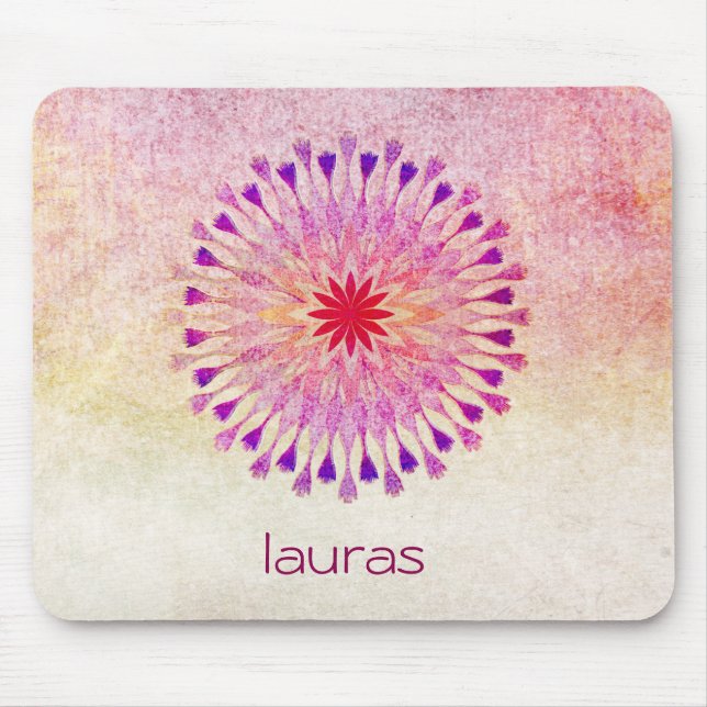 Lotus Flower Watercolor Yoga Meditation Musmatta (Framsidan)