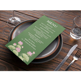 Lotus Flower Wedding Menu Card Meny