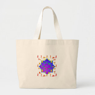 Lotus Flower with Yoga Poses Jumbo Tygkasse