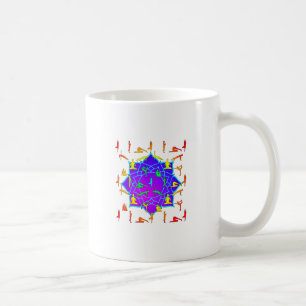 Lotus Flower with Yoga Poses Kaffemugg