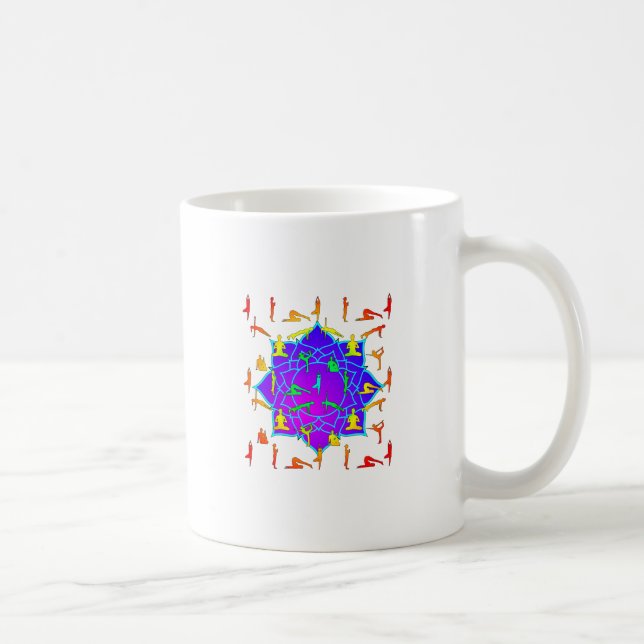 Lotus Flower with Yoga Poses Kaffemugg (Höger)