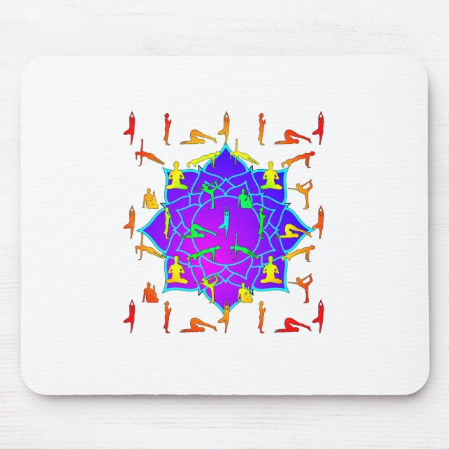 Lotus Flower with Yoga Poses Musmatta (Framsidan)