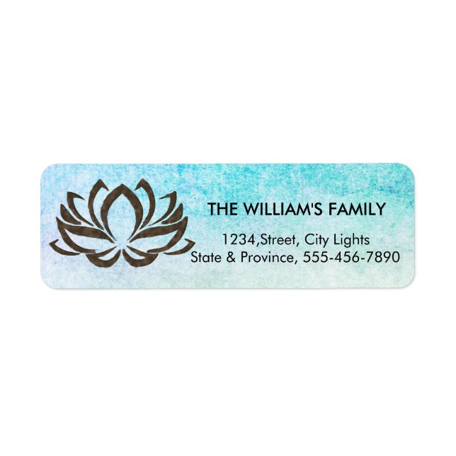 Lotus Flower Yoga Beach Meditation Holistic Returadress Etikett (Framsidan)