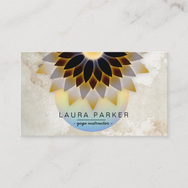 Lotus Flower Yoga Instructor Meditation Holistic Visitkort (Framsida)