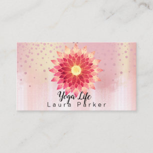 Lotus Flower Yoga Life Coach Ro Guld Business Visitkort