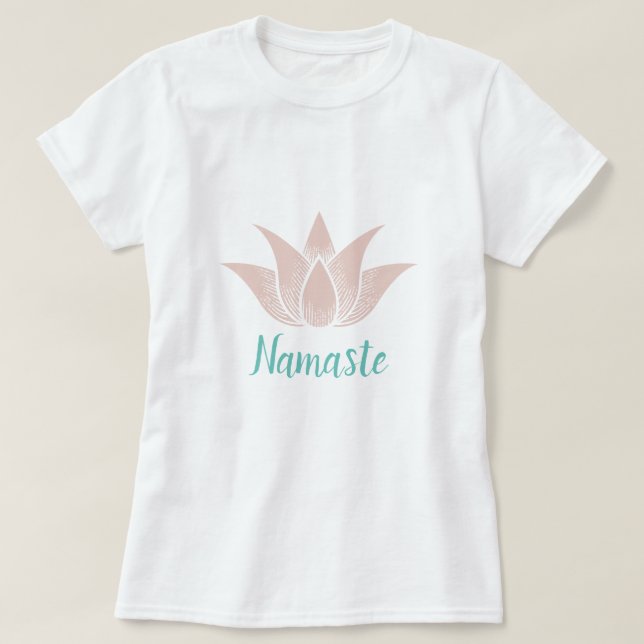 Lotus Flower Yoga Namaste Hälsa T Shirt (Design framsida)