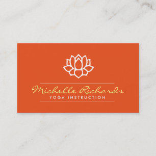 Lotus Flower Yoga Teacher, Life Coach Orange Visitkort