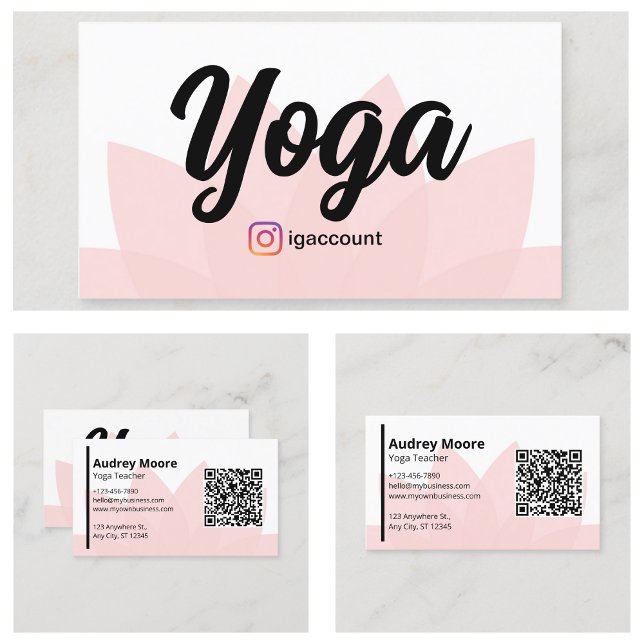 Lotus Flower Yoga Teacher Templates Visitkort (Lotus Flower Yoga Teacher Templates Business Card
)