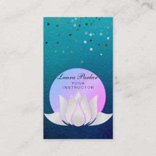 Lotus Flower Yoga Vintage Meditation Holistic Visitkort