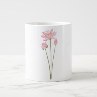 Lotus Flowers Botanical Illustration Coffee Mug Jumbo Mugg