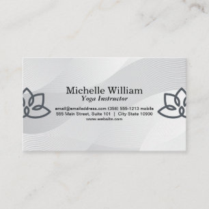 Lotus Flowers Graphic Yoga Teacher Yoga Studio Visitkort