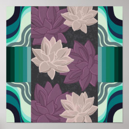 Lotus Flowers - Lila Lotus och Rosa Lotus Poster