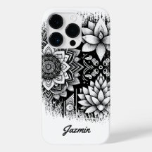 Lotus Flowers och Mandalas i svartvitt