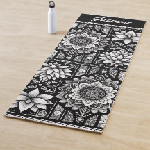 Lotus Flowers och Mandalas i svartvitt