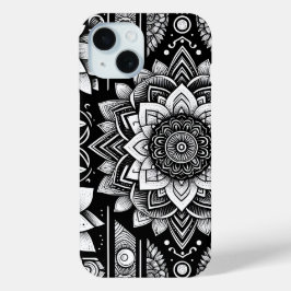 Lotus Flowers och Mandalas i svartvitt