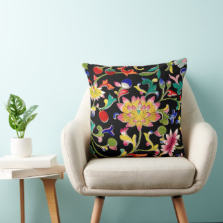 Lotus Flowers och Vine Kudde
