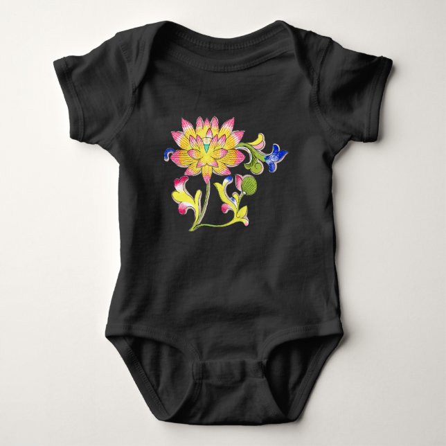 Lotus Flowers och Vine T Shirt (Framsida)