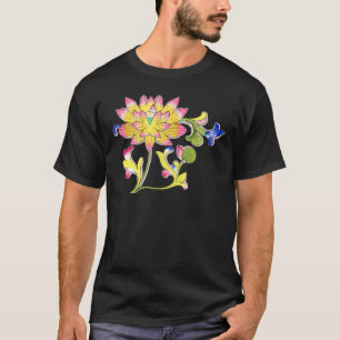 Lotus Flowers och Vine T Shirt