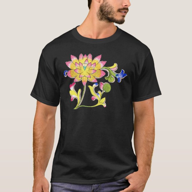 Lotus Flowers och Vine T Shirt (Framsida)