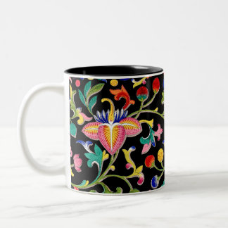 Lotus Flowers och Vine Två-Tonad Mugg