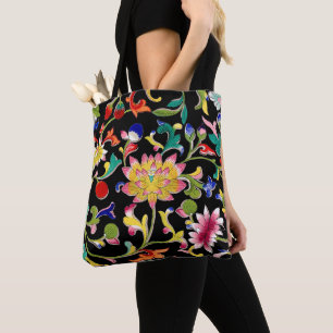 Lotus Flowers och Vine Tygkasse