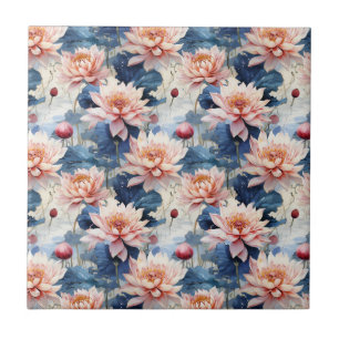 Lotus Flowers Pond Tile Kakelplatta