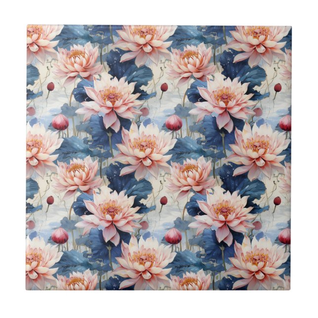 Lotus Flowers Pond Tile Kakelplatta (Framsidan)