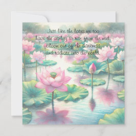 Lotus Flowers & Quote Anteckningskort