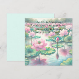 Lotus Flowers & Quote Anteckningskort