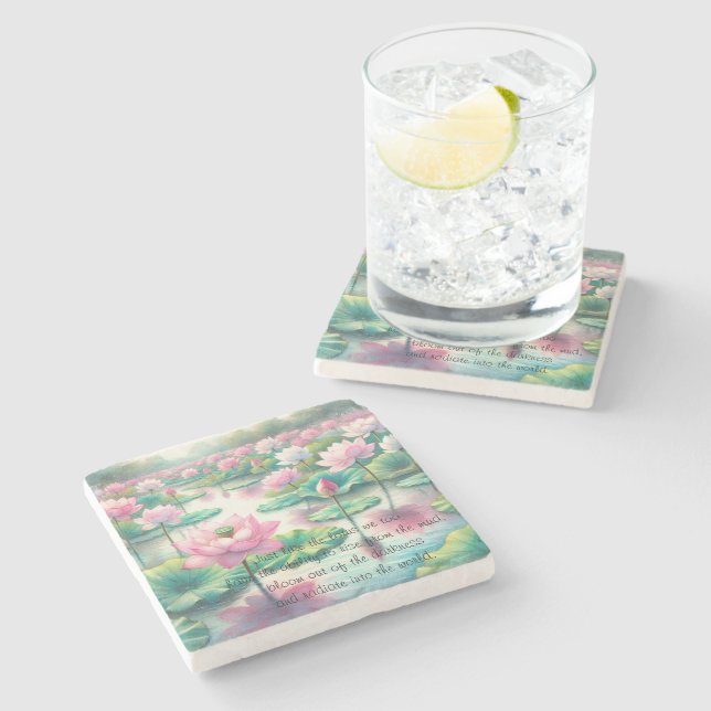 Lotus Flowers & Quote Stenunderlägg (Sidan)