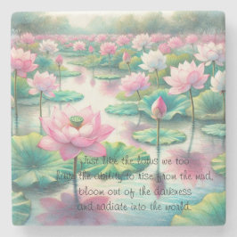 Lotus Flowers & Quote Stenunderlägg
